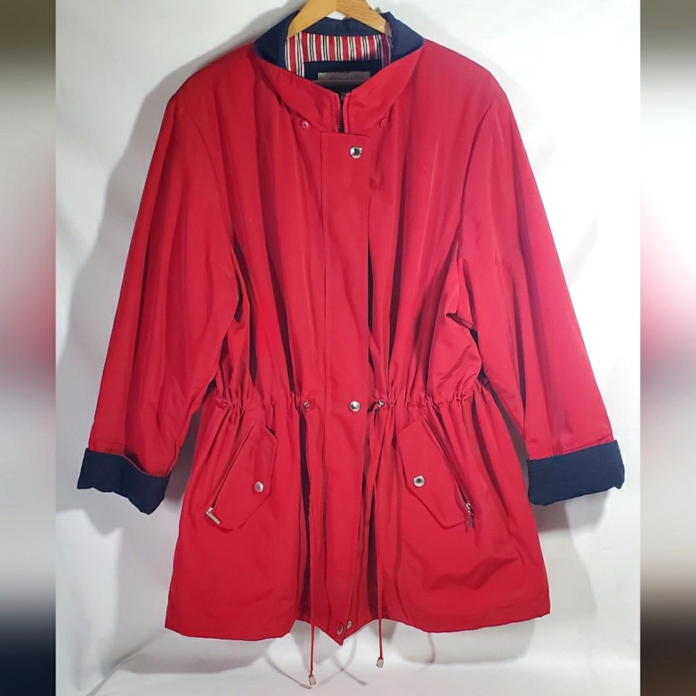Liz Claiborne Outerwear Red Parka Anorak Jacket Coat